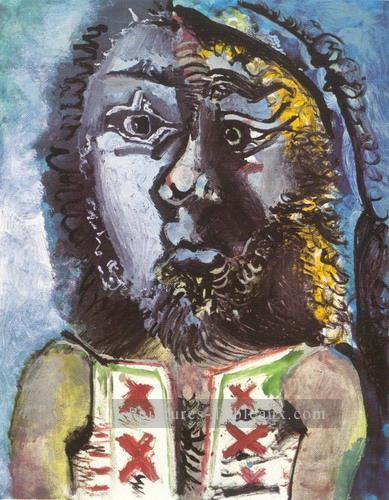 L Man au gilet 1971 cubisme Pablo Picasso Peintures à l'huile